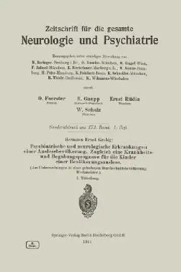 Cover of Psychiatrische Und Neurologische Erkrankungen Einer Auslesebevölkerung. Zugleich Eine Krankheits- Und Begabungsprognose Für Die Kinder Einer Bevölkeru