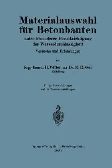 Cover of Materialauswahl Für Betonbauten Unter Besonderer Berücksichtigung Der Wasserdurchlässigkeit