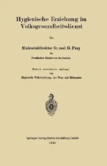 Cover of Hygienische Erziehung Im Volksgesundheitsdienst