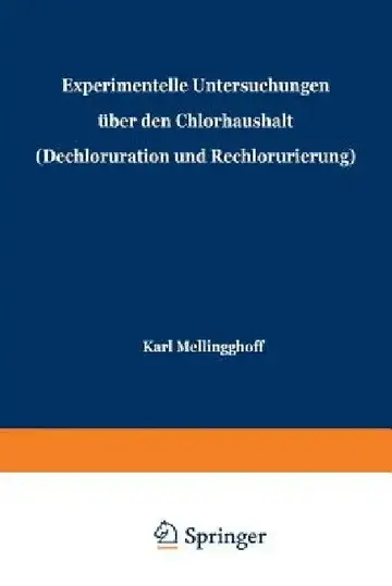Cover of Experimentelle Untersuchungen Über Den Chlorhaushalt (Dechloruration Und Rechlorurierung)