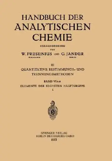 Cover of Elemente Der Sechsten Hauptgruppe