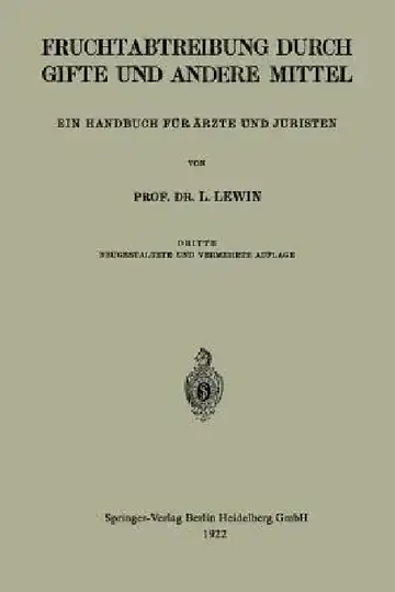 Cover of Die Fruchtabtreibung Durch Gifte Und Andere Mittel