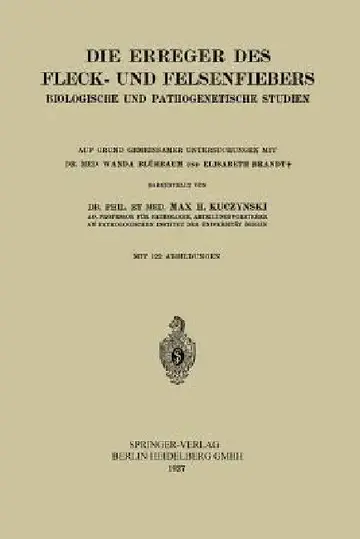 Cover of Die Erreger Des Fleck- Und Felsenfiebers
