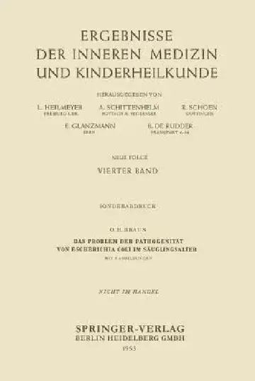 Cover of Das Problem Der Pathogenität Von Escherichia Coli Im Säuglingsalter
