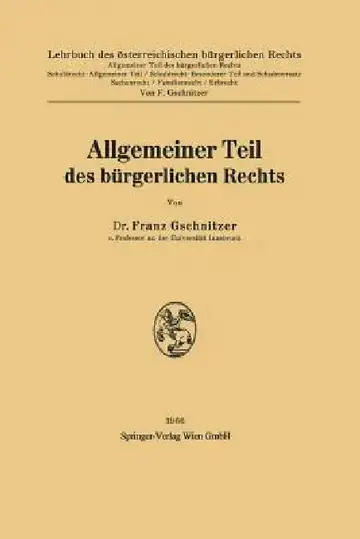 Cover of Allgemeiner Teil Des Bürgerlichen Rechts