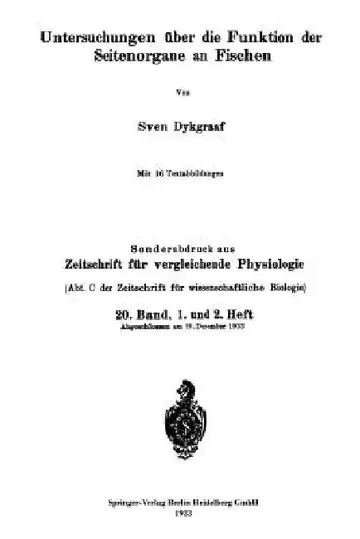 Cover of Untersuchungen Über Die Funktion Der Seitenorgane an Fischen