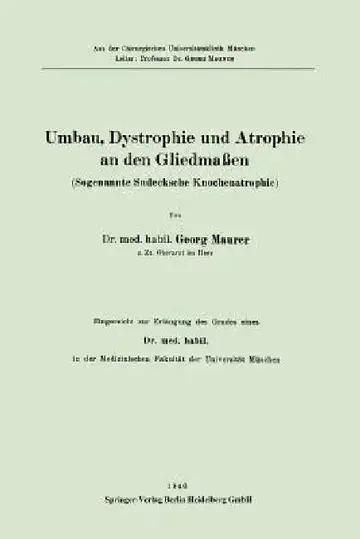 Cover of Umbau, Dystrophie Und Atrophie an Den Gliedmaßen
