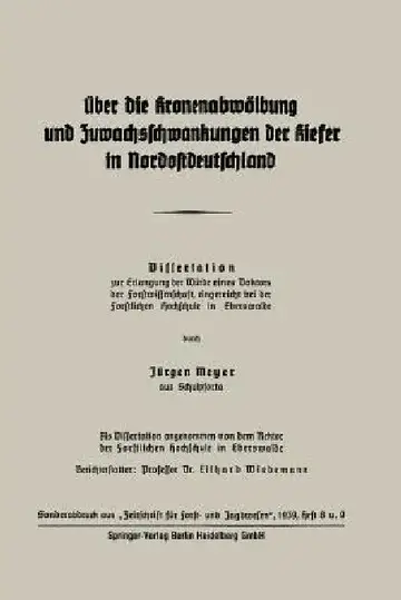 Cover of Über Die Kronenabwölbung Und Zuwachsschwankungen Der Kiefer in Nordostdeutschland