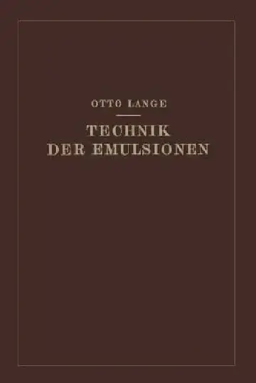 Cover of Technik Der Emulsionen