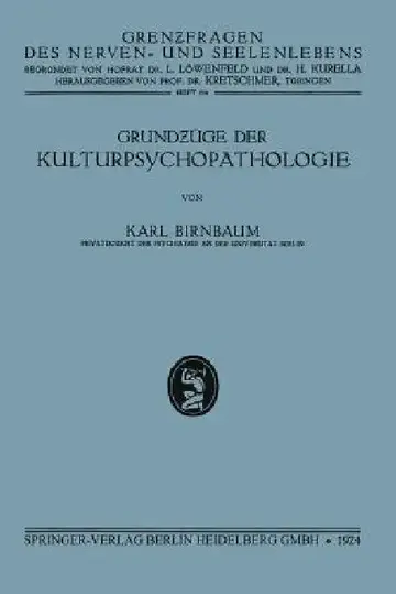 Cover of Grundzüge Der Kulturpsychopathologie