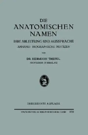 Cover of Die Anatomischen Namen