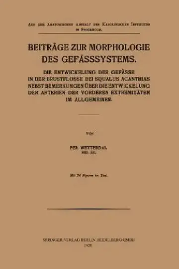 Cover of Beiträge Zur Morphologie Des Gefässsystems