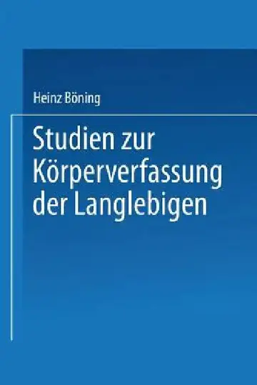Cover of Studien Zur Körperverfassung Der Langlebigen