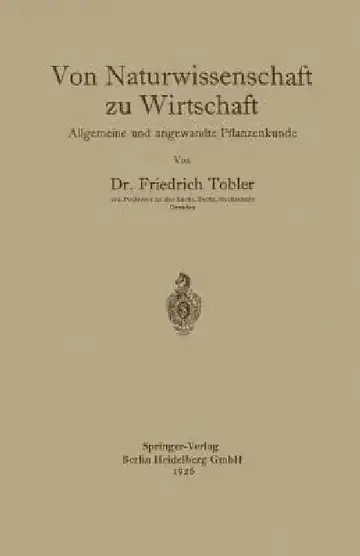 Cover of Von Naturwissenschaft Zu Wirtschaft