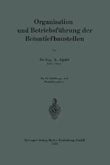 Cover of Organisation Und Betriebsführung Der Betontiefbaustellen
