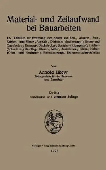 Cover of Material- Und Zeitaufwand Bei Bauarbeiten
