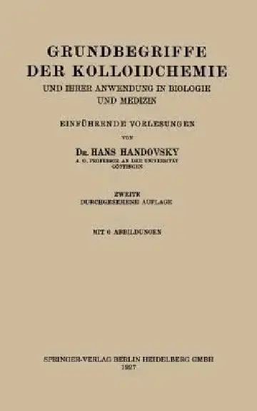 Cover of Grundbegriffe Der Kolloidchemie
