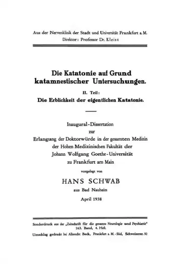 Cover of Die Katatonie Auf Grund Katamnestischer Untersuchungen