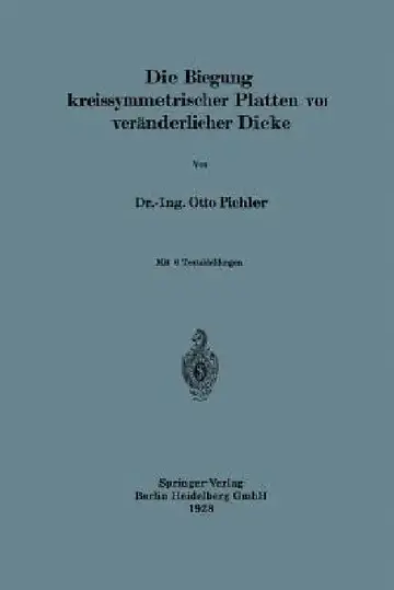 Cover of Die Biegung Kreissymmetrischer Platten Von Veränderlicher Dicke