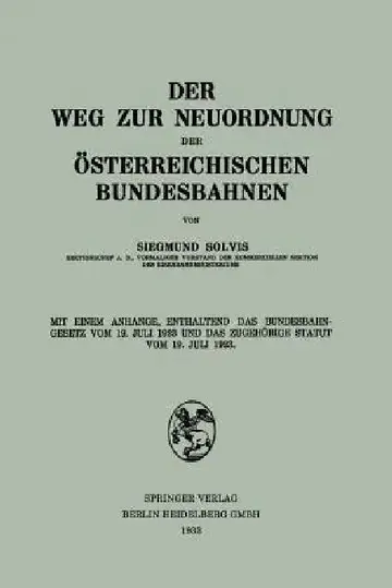 Cover of Der Weg Zur Neuordnung Der Österreichischen Bundesbahnen