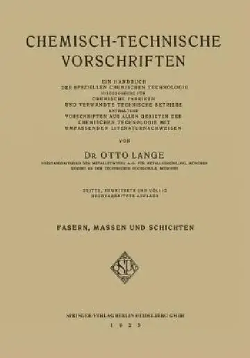 Cover of Chemisch-Technische Vorschriften