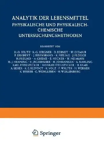 Cover of Analytik Der Lebensmittel