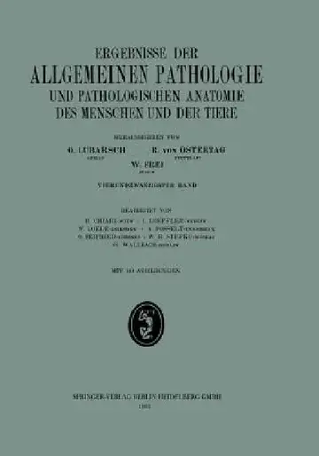 Cover of Ergebnisse Der Allgemeinen Pathologie Und Pathologischen Anatomie