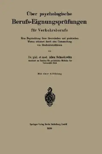 Cover of Über Psychologische Berufs-Eignungsprüfungen Für Verkehrsberufe