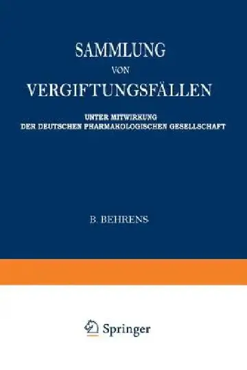 Cover of Sammlung Von Vergiftungsfällen