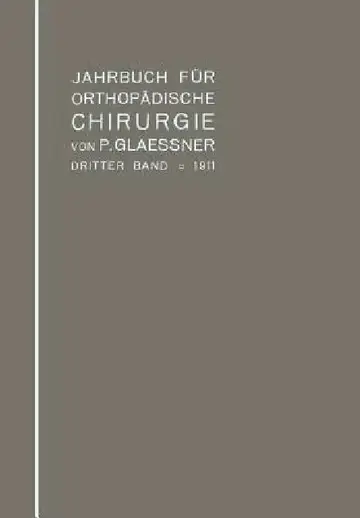 Cover of Jahrbuch Für Orthopädische Chirurgie