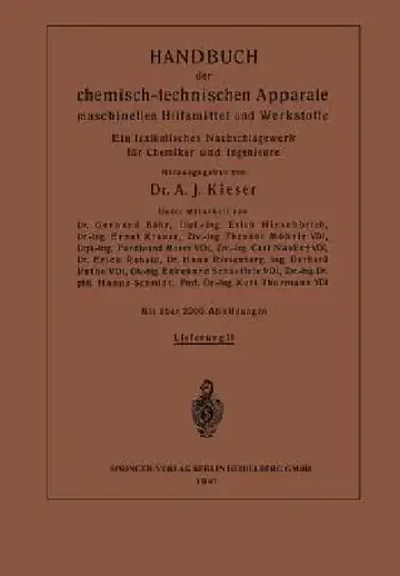Cover of Handbuch Der Chemisch-Technischen Apparate Maschinellen Hilfsmittel Und Werkstoffe