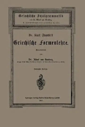 Cover of Dr. Carl Franke's Griechische Formenlehre
