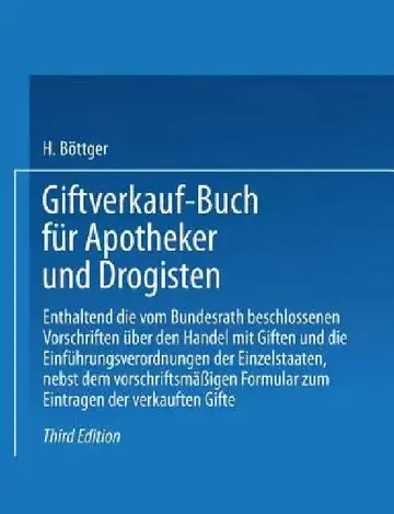 Cover of Giftverkauf-Buch Für Apotheker Und Drogisten
