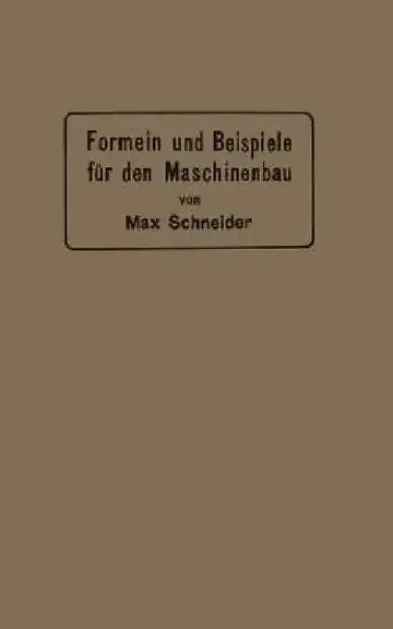Cover of Formeln Und Beispiele Für Den Maschinenbau