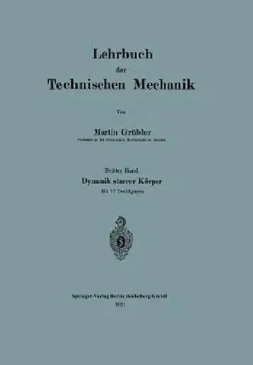 Cover of Lehrbuch Der Technischen Mechanik