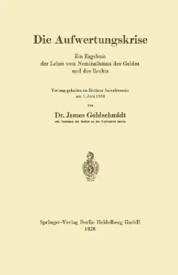 Cover of Die Aufwertungskrise