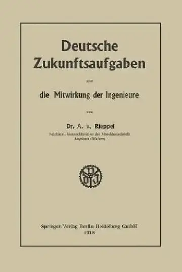 Cover of Deutsche Zukunftsaufgaben Und Die Mitwirkung Der Ingenieure