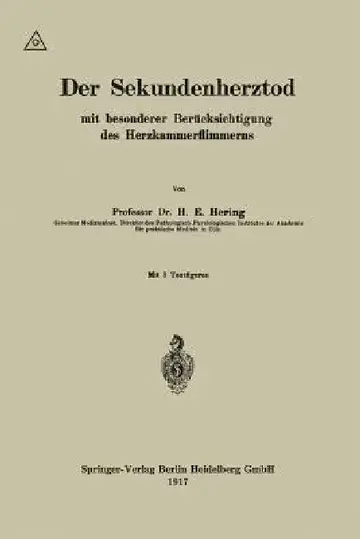 Cover of Der Sekundenherztod Mit Besonderer Berücksichtigung Des Herzkammerflimmerns