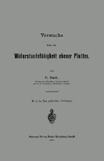 Cover of Versuche Über Die Widerstandsfähigkeit Ebener Platten