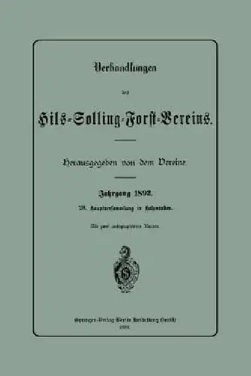 Cover of Verhandlungen Des Hils-Solling-Forst-Vereins