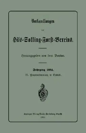 Cover of Verhandlungen Des Hils-Solling-Forst-Vereins