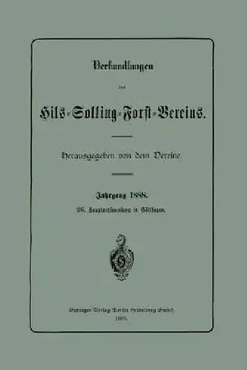 Cover of Verhandlungen Des Hils-Solling-Forst-Vereins