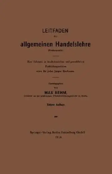 Cover of Leitfaden Der Allgemeinen Handelslehre (Kontorpraxis)
