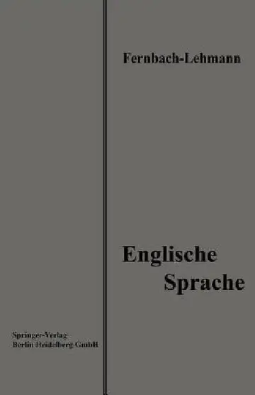 Cover of Lehrbuch Der Englischen Sprache