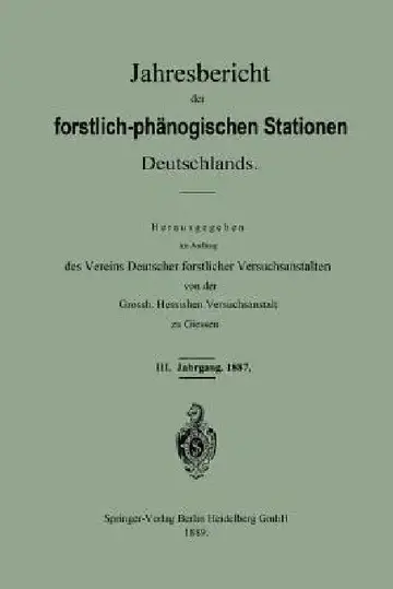 Cover of Jahresbericht Der Forstlich-Phänologischen Stationen Deutschlands