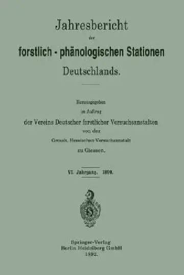 Cover of Jahresbericht Der Forstlich-Phänologischen Stationen Deutschlands