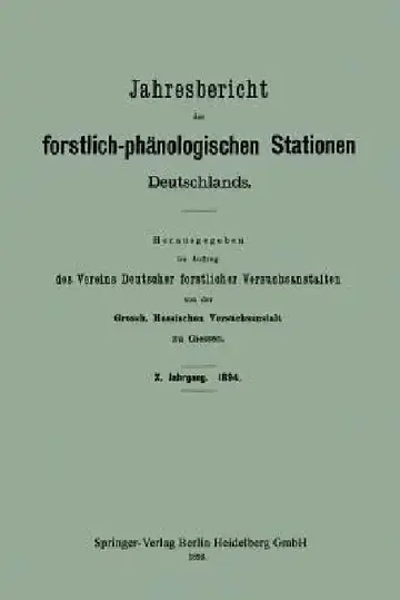 Cover of Jahresbericht Der Forstlich-Phänologischen Stationen Deutschlands