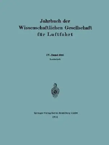 Cover of Jahrbuch Der Wissenschaftlichen Gesellschaft Für Luftfahrt