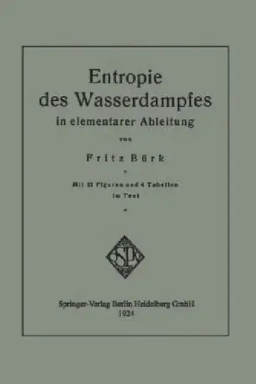 Cover of Entropie Des Wasserdampfes in Elementarer Ableitung