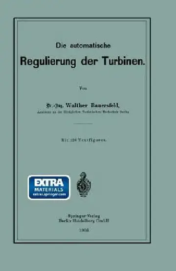Cover of Die Automatische Regulierung Der Turbinen